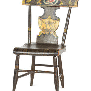 Appraisal: A Country Classical Paint Decorated Child's Chair Likely Pennsylvania Circa