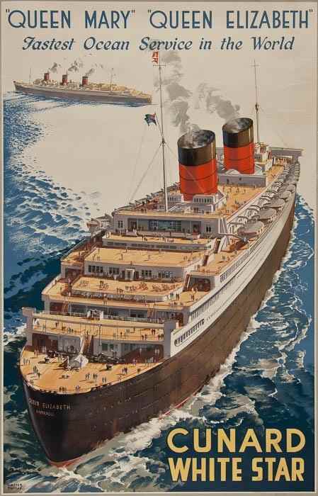 Appraisal: THOMAS Walter - CUNARD WHITE STAR QUEEN MARY QUEEN ELIZABETH