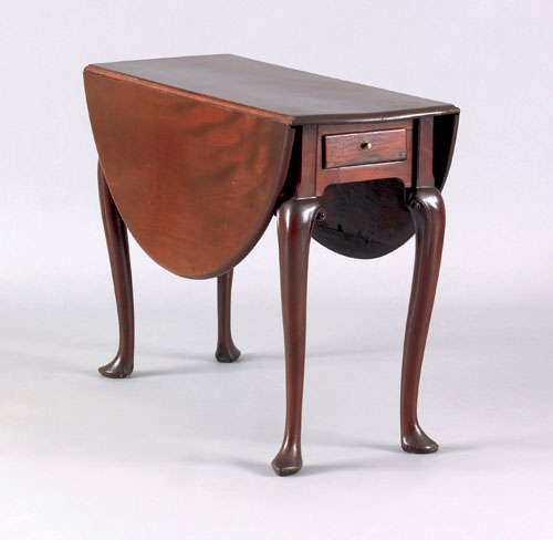 Appraisal: George II mahogany dropleaf table ca with demilune leaves and