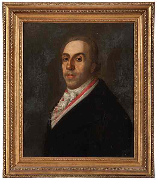 Appraisal: Portrait of Gentleman School of Goya th century Oil on