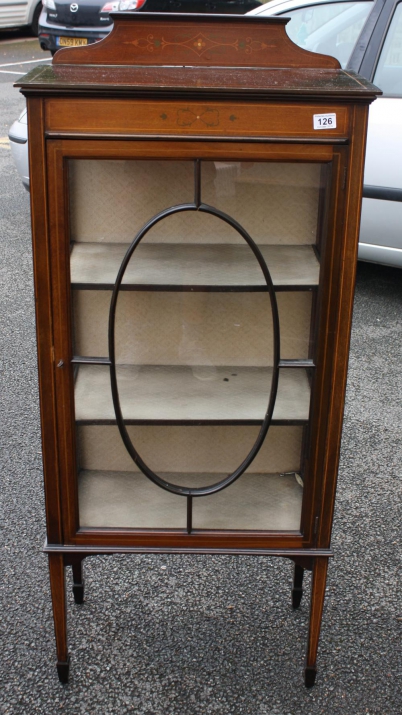 Appraisal: Edwardian Mahogany single display cabinet