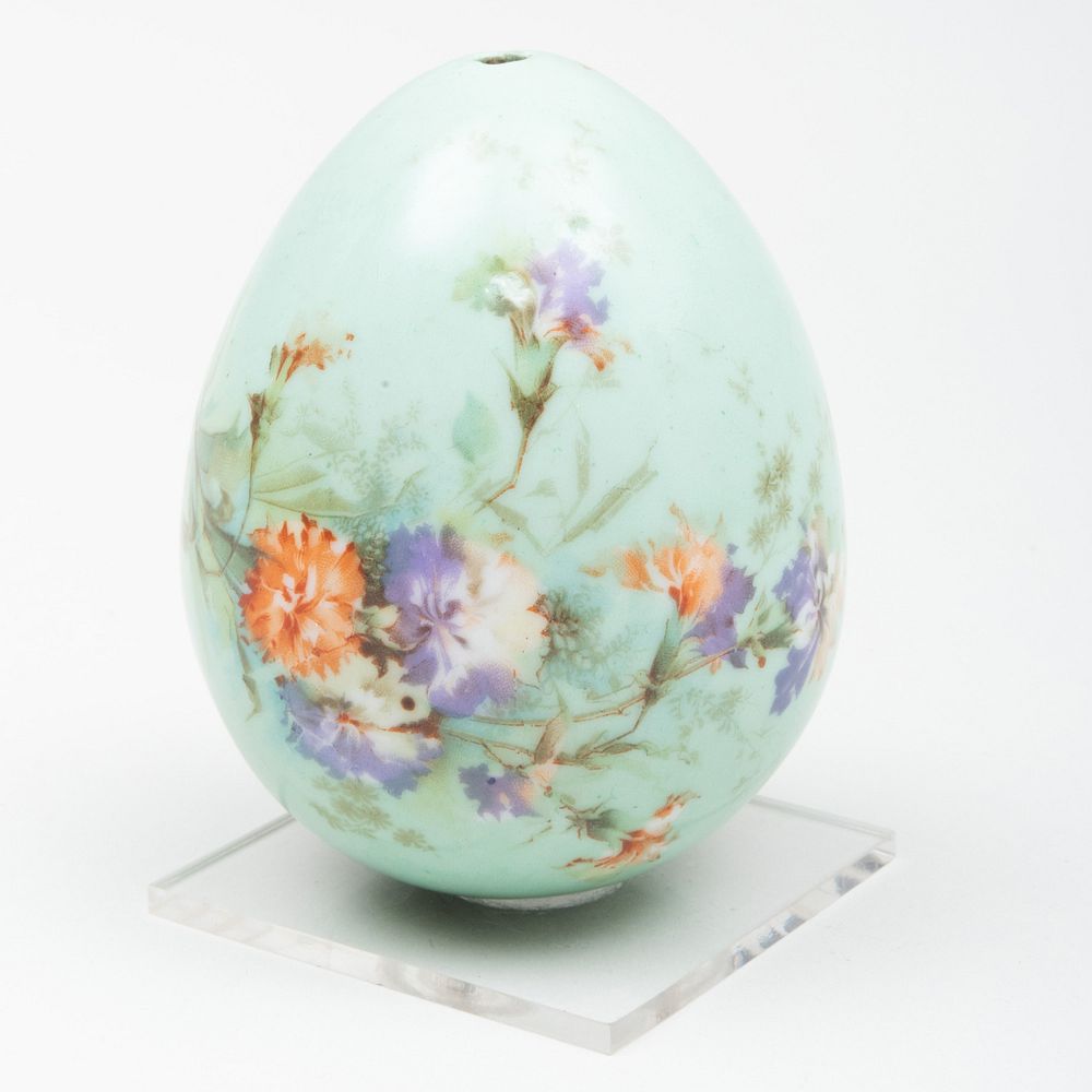 Appraisal: Russian Imperial Porcelain Green Ground Easter Egg Gilt 'XB' in