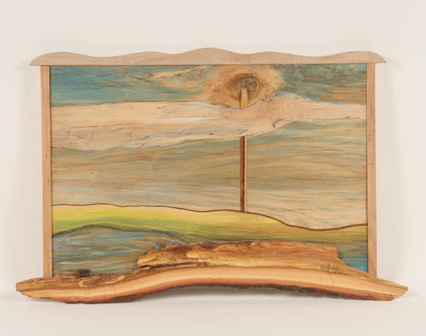 Appraisal: Don Weisflog American - Abstract surreal wooden construction landscape Various