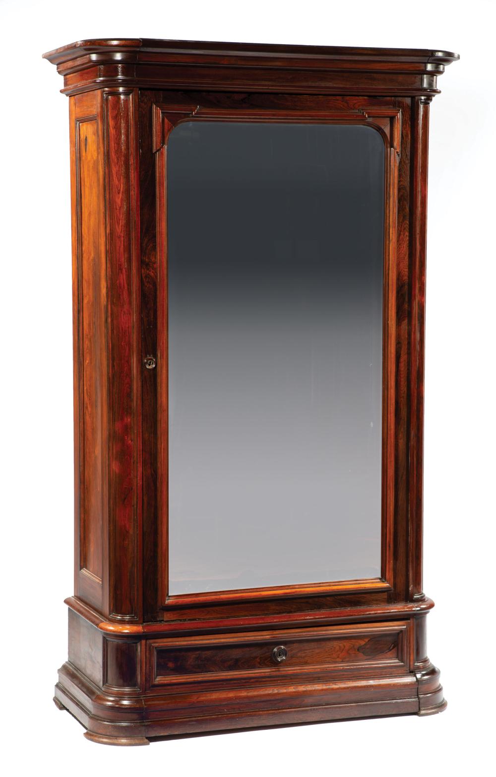 Appraisal: American Late Classical Carved Rosewood Armoire c - partial label