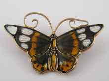 Appraisal: An enamel butterfly brooch by David Andersen marked Norway Sterling