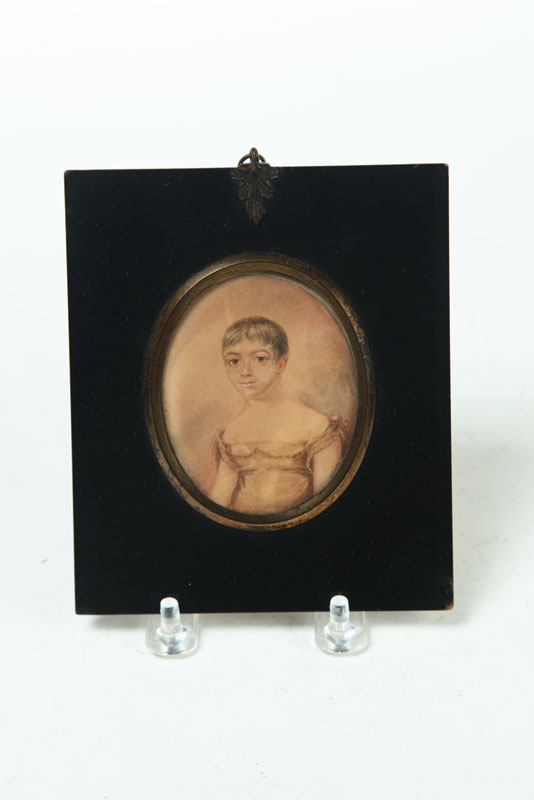 Appraisal: MINIATURE PORTRAIT ON PAPER American or European st quarter- th