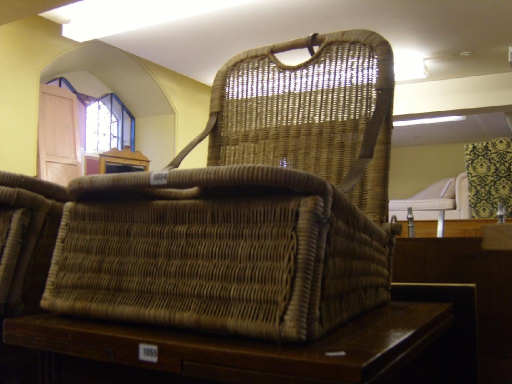 Appraisal: A pair of Victorian wickerwork folding picnic chairs