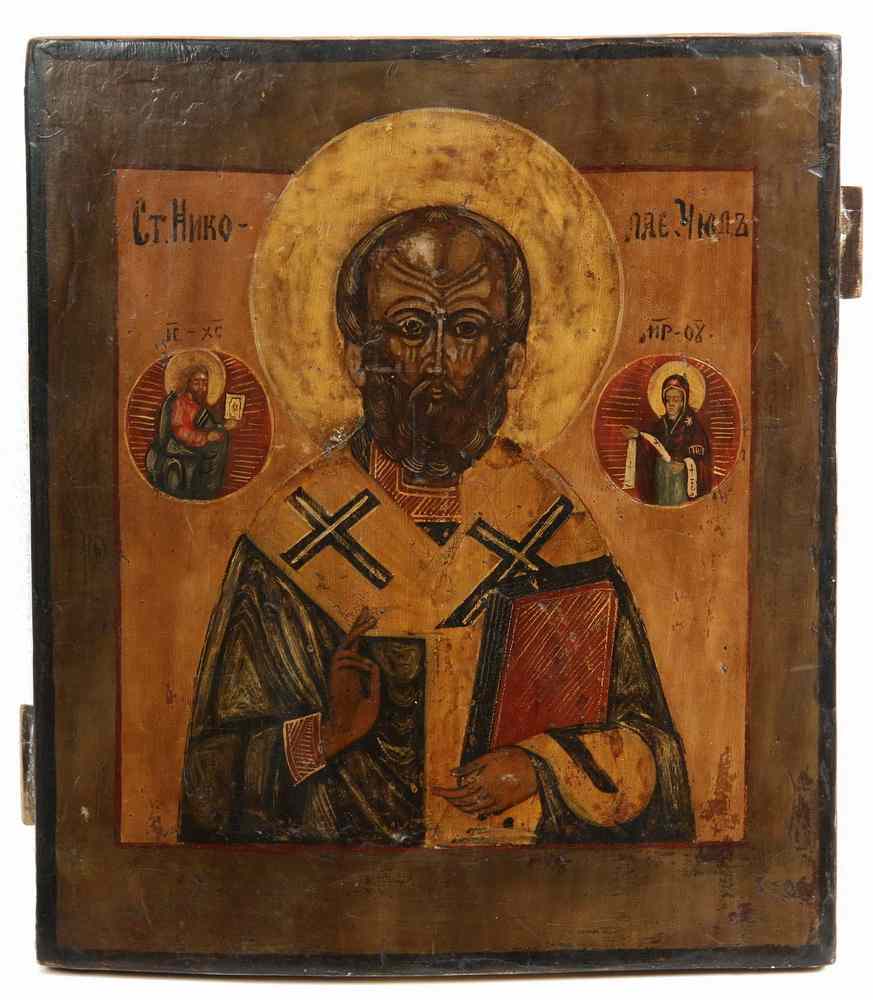 Appraisal: OOP RUSSIAN ICON - th c Russian Icon depicting a