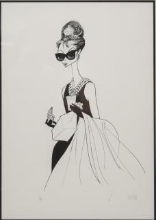 Appraisal: Al Hirschfeld American Caricature of Audrey Hepburn as Holly Golightly