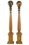 Appraisal: MASONIC LODGE COLUMNS - Pair of turned and painted Masonic