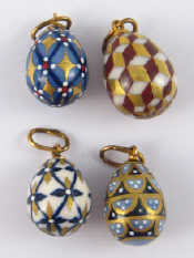 Appraisal: Four Russian enamelled eggs maker's mark only