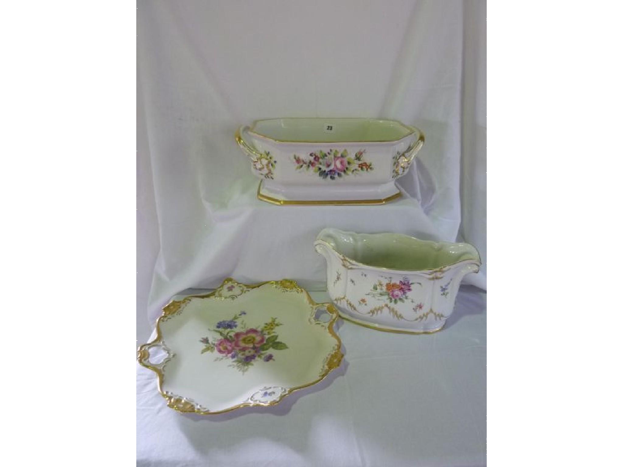 Appraisal: Two Vista Alegre Portugal two handled jardini res hand painted