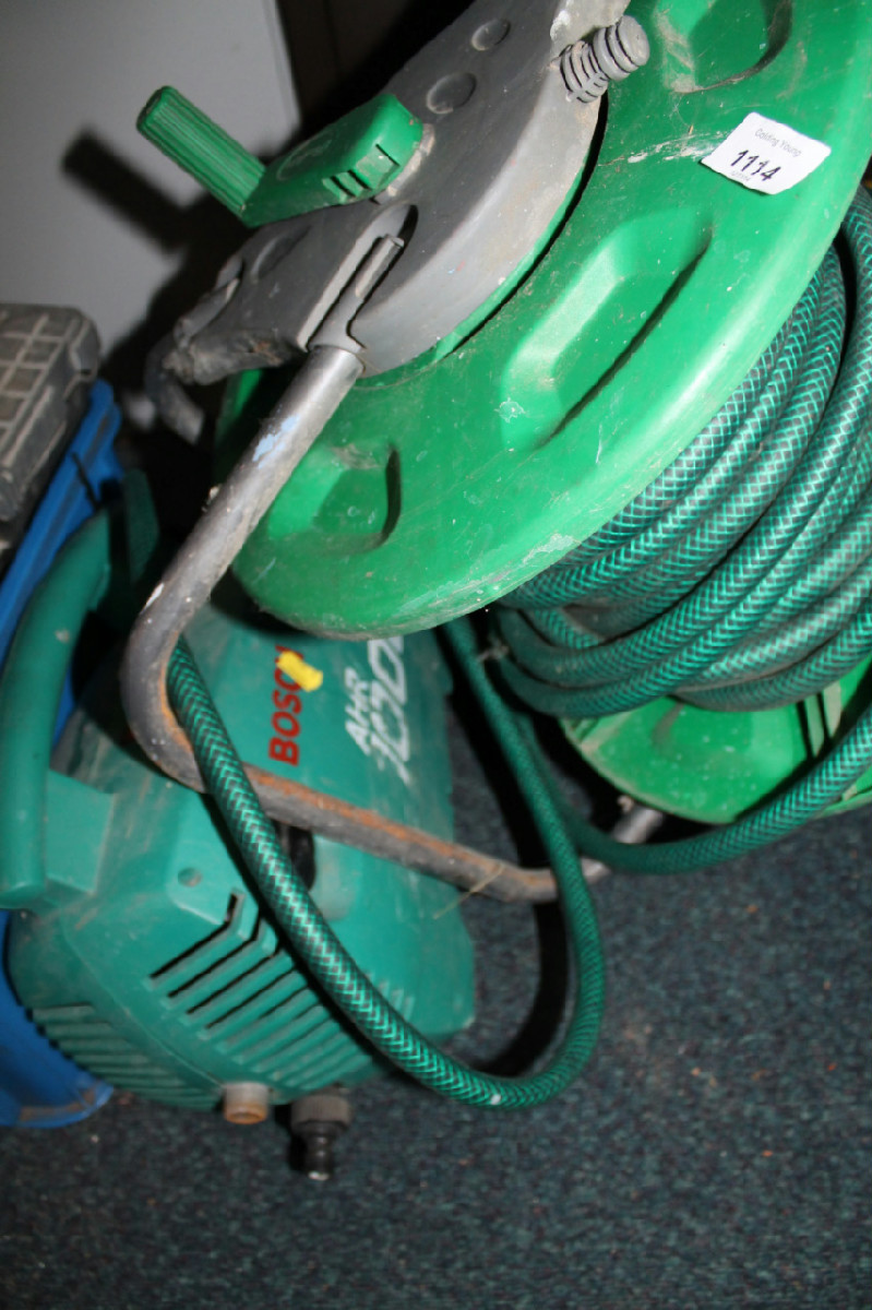 Appraisal: A domestic hose reel and Bosch pressure washer