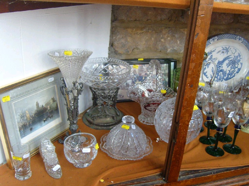 Appraisal: A collection of glassware including a decanter with etched floral