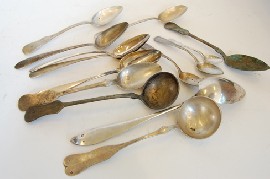 Appraisal: ONE BAG INCL ASSORTED AUSTRIAN AND AUSTRO HUNGARIAN SILVER SPOONS