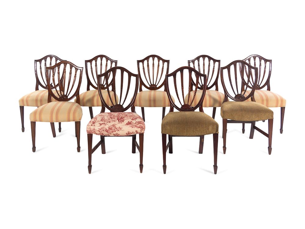 Appraisal: A Set of Nine George III Mahogany Dining Chairs A