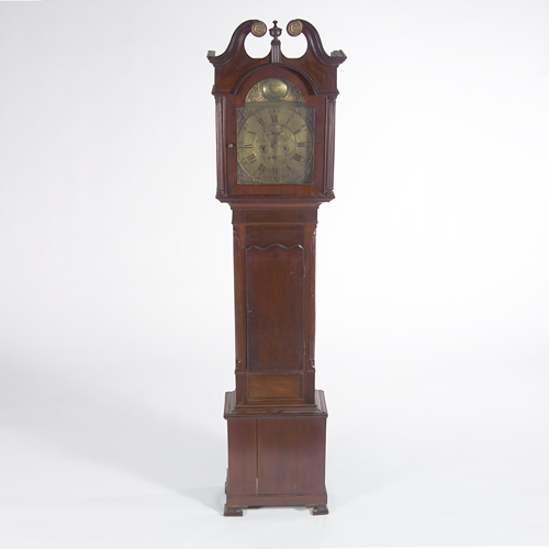 Appraisal: English mahogany tall case clock th c raised on bracket