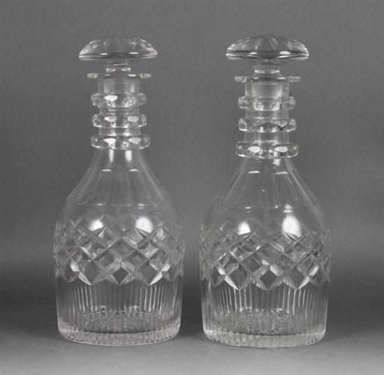 Appraisal: Pair of Anglo-Irish crystal decanters in H Estimate - Appropriate