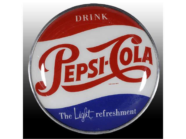 Appraisal: Pepsi-Cola Lighted Wall Sign Description s Glass with aluminum case