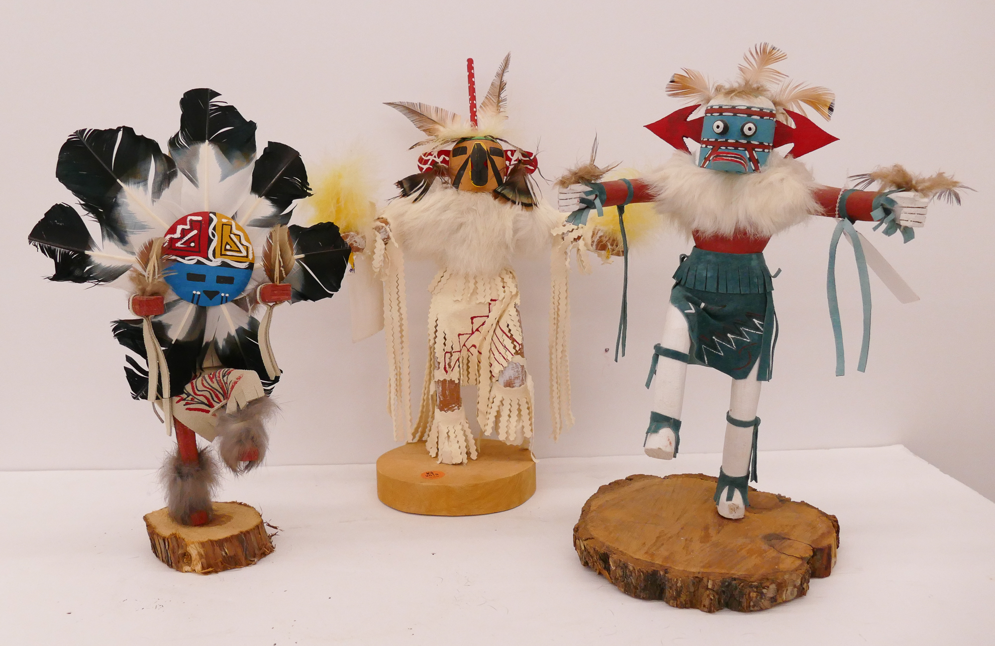 Appraisal: pc Medium Kachina Dolls- Redtail Hawk Sun Face and Angry-