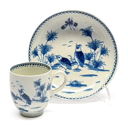 Appraisal: A Worcester blue and white Two Quails pattern coffee cup