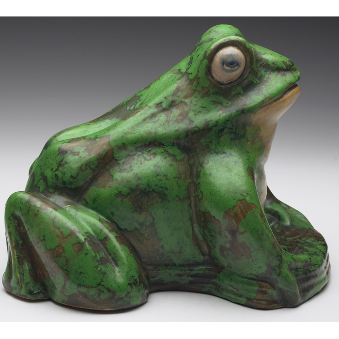 Appraisal: Large Weller Coppertone garden sprinkler frog marked ''w x ''h