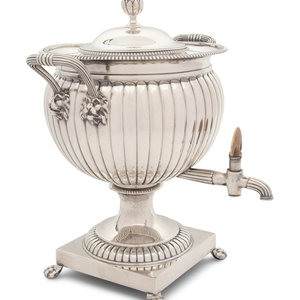 Appraisal: A George III Silver Tea Urn William Eaton London hallmarked