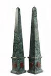 Appraisal: PAIR OF MARBLE OBELISKS - Early th c French Green