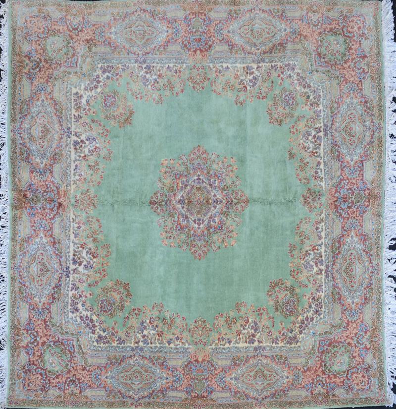 Appraisal: Indo-Persian Carpet With aquamarine ground ft x ft in Estimate