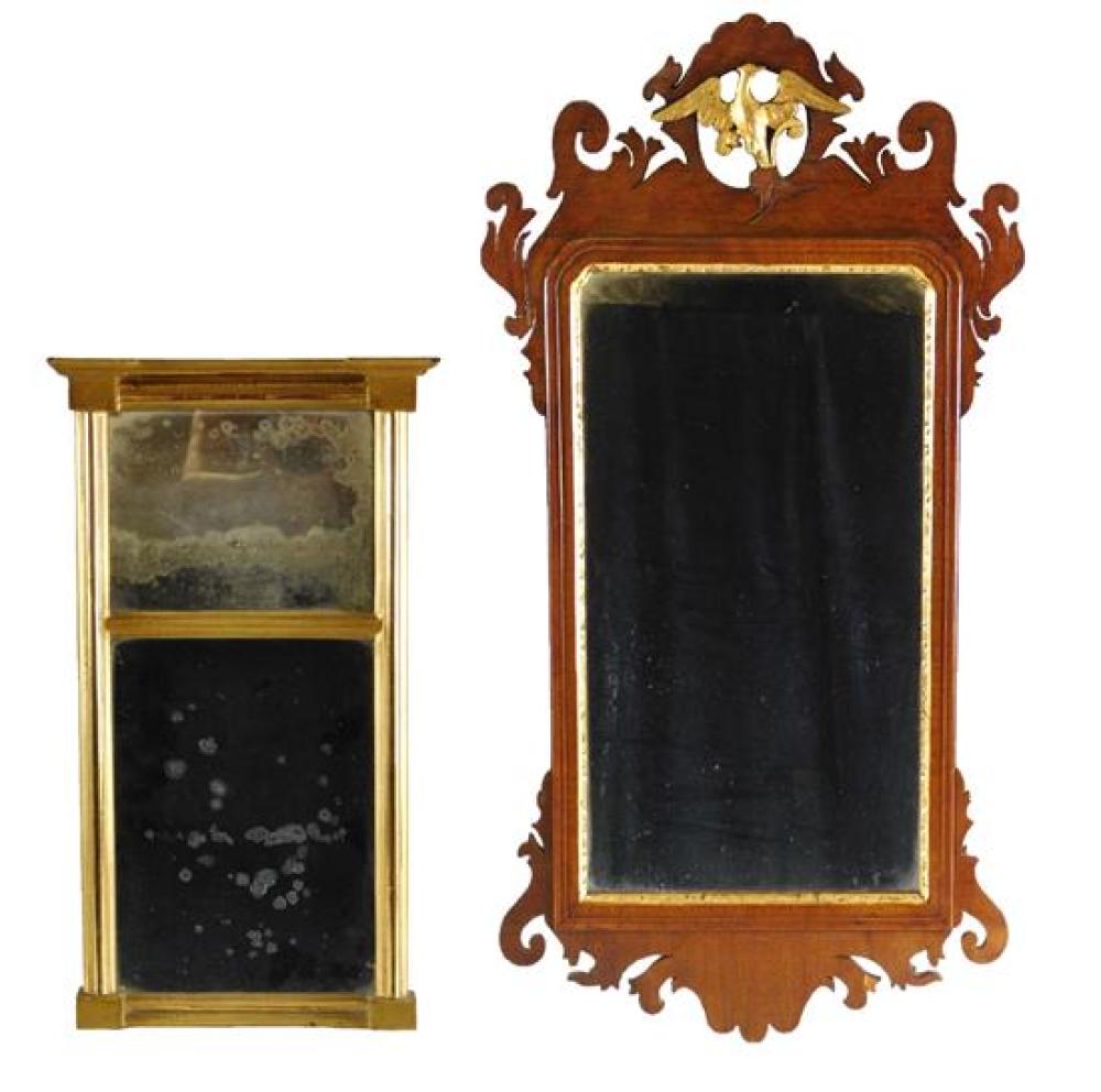 Appraisal: Two wall mirrors late th early th C one mahogany