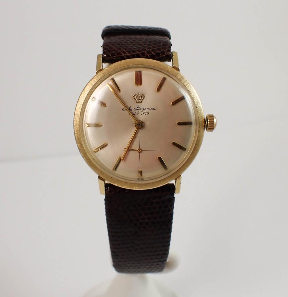 Appraisal: JULES JURGENSEN VINTAGE MEN'S WRIST WATCH Kt yellow gold case