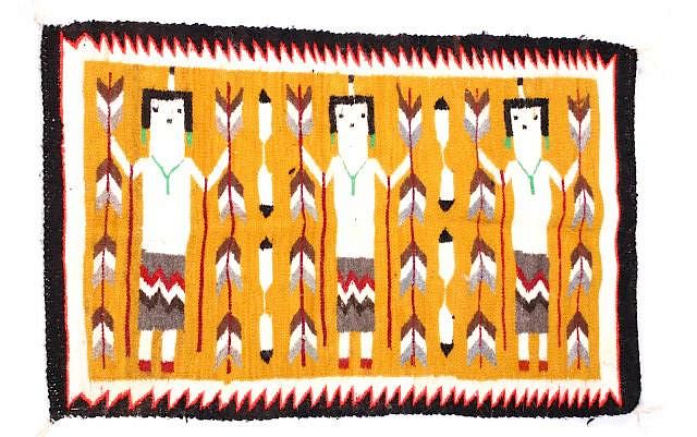 Appraisal: Navajo Yei Wool Rug From Chinle Weaver M Benally For