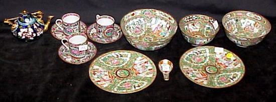 Appraisal: Chinese Rose Medallion pattern porcelain including three graduated bowls the