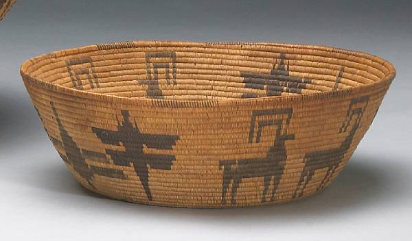 Appraisal: A Panamint basket Finely woven with alternating groups of winged