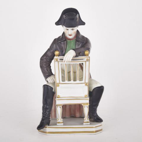 Appraisal: Volkstedt Figure of Napoleon Seated Astride a Chair c height