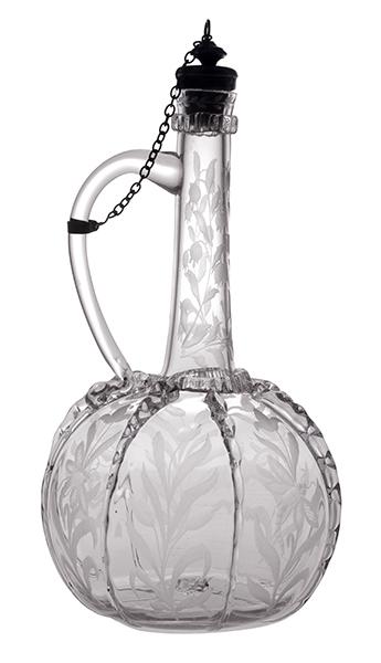 Appraisal: AN EARLY CONTINENTAL GLASS SERVING BOTTLE CIRCA - Venetian style