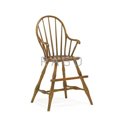 Appraisal: NEW ENGLAND WINDSOR BOWBACK HIGH CHAIR Condition Report