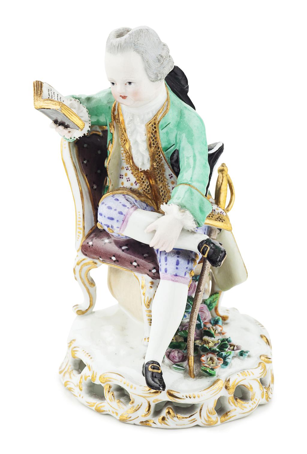 Appraisal: TWO MEISSEN FIGURES OF CHILDREN DRESSED AS ADULTS EARLY TH