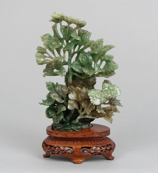 Appraisal: A Finely Carved Jade Vase with Branching Tree Chinese Very