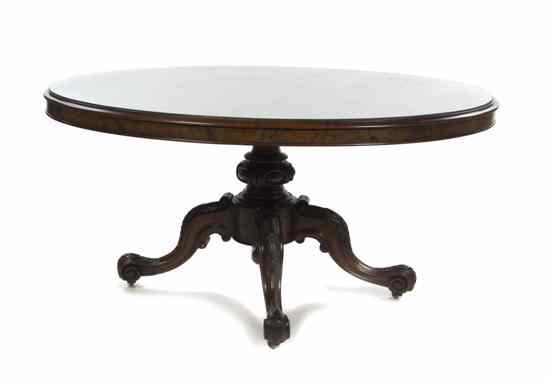 Appraisal: A Victorian Mahogany and Burlwood Breakfast Table having an oval