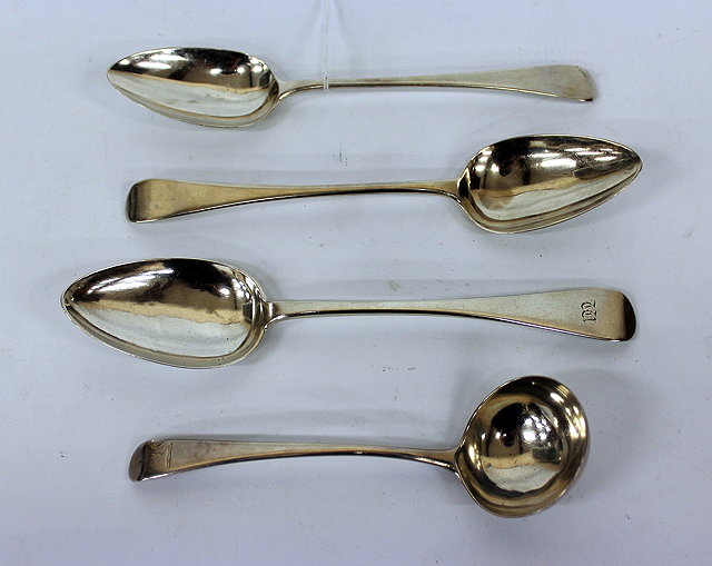 Appraisal: A PAIR OF GEORGIAN SILVER OLD ENGLISH PATTERN TABLE SPOONS