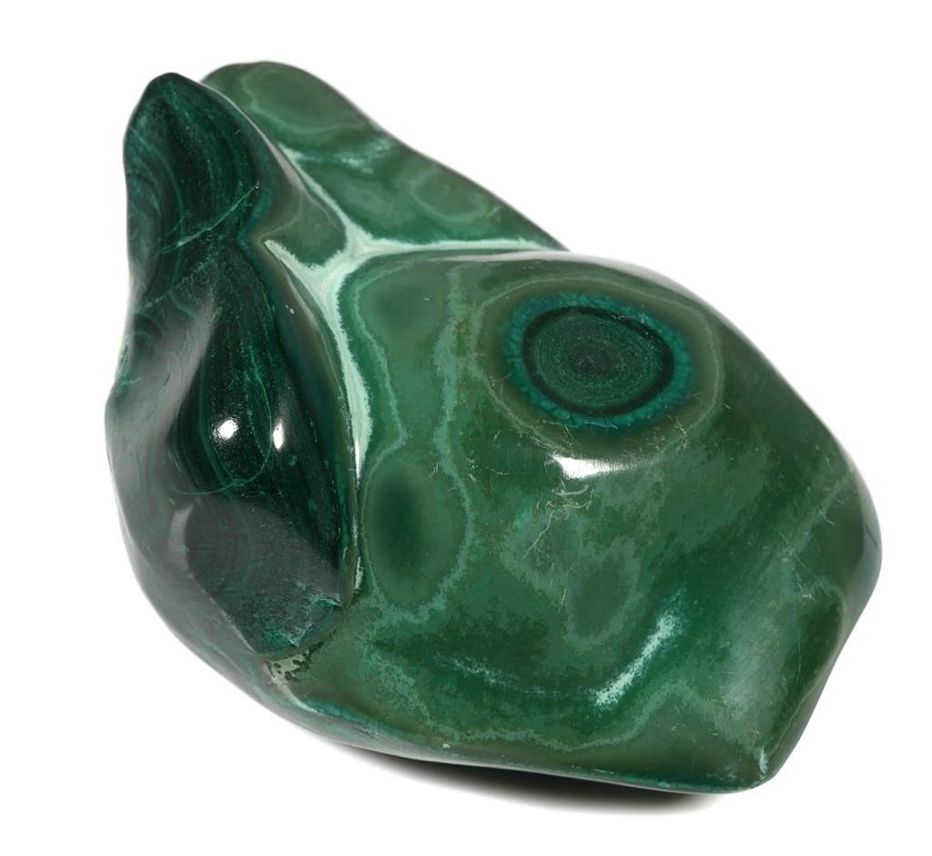 Appraisal: Natural Malachite partially polished mineral specimen Stone measures approx x