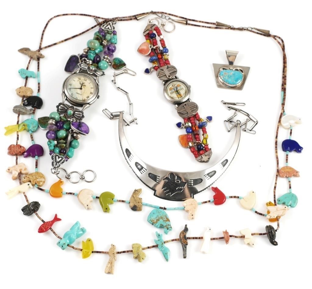 Appraisal: Native American Hopi and Navajo made jewelry items from estate