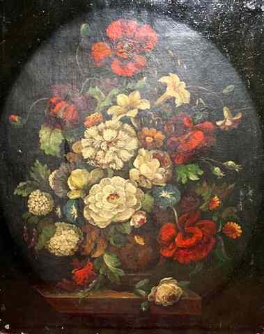 Appraisal: MANNER OF PETER CASTEELSStill life - A vase of mixed