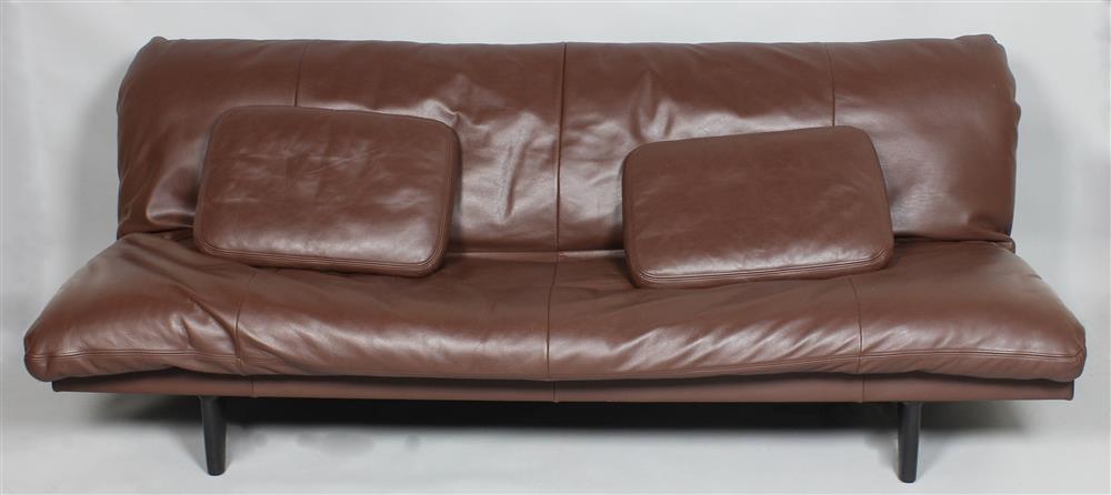 Appraisal: SWISS DE SEDE CONTEMPORARY CONVERTIBLE FUTON TOBACCO BROWN LEATHER SOFA