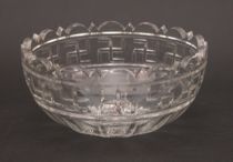 Appraisal: Fry Cut Crystal Bowl Early th Century A deeply carved