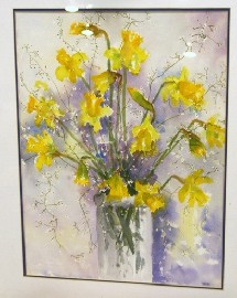 Appraisal: Peggy Fawsen still life of daffodils watercolour