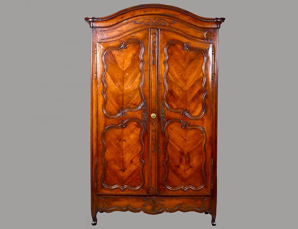 Appraisal: LOUIS XV WALNUT ARMOIRE Late th Early th Century The