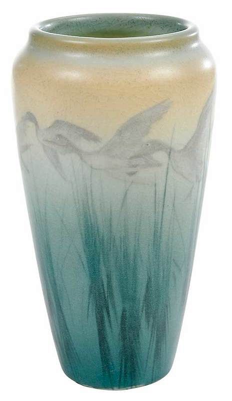 Appraisal: Kataro Shirayamadani Rookwood Scenic Vase American early th century vellum