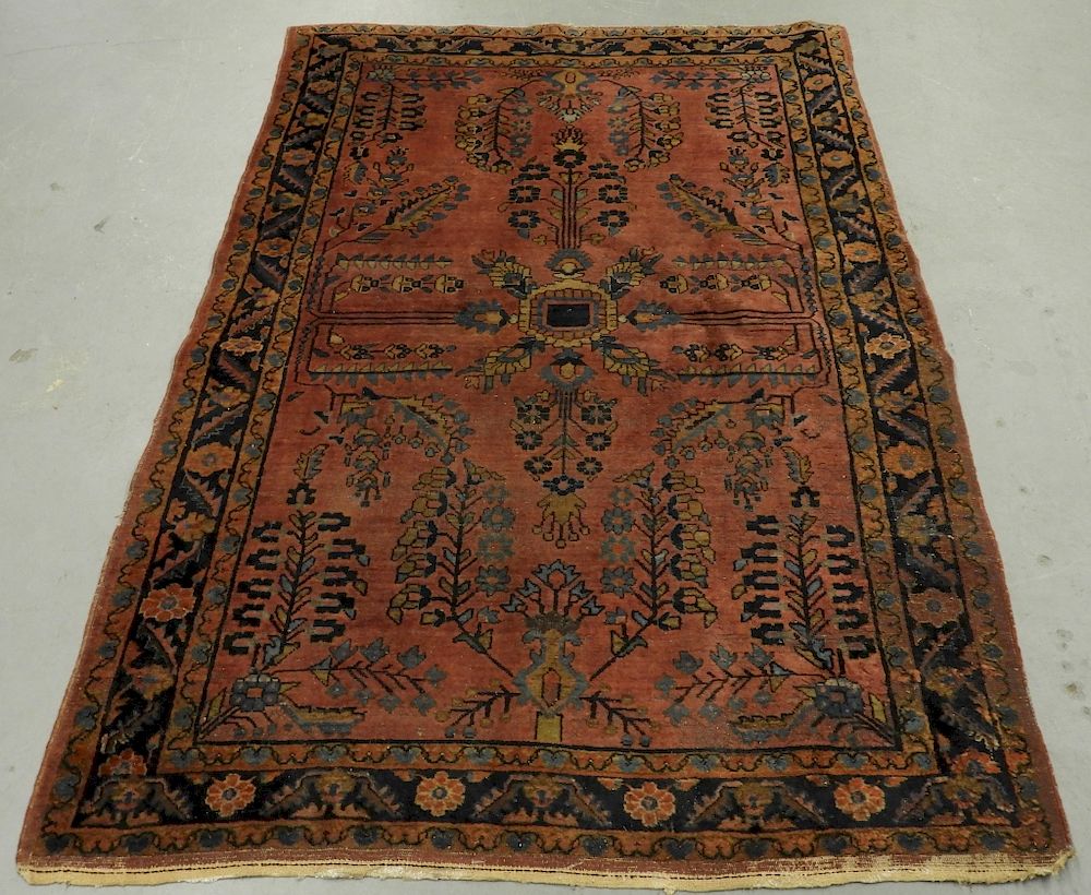 Appraisal: Persian Mahjoran Sarouk Carpet Rug Persia th Century Open maroon